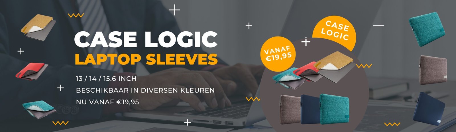 A. Actiebanner Website - Desktop (6912 x 2000) - Case Logic Laptop Sleeves