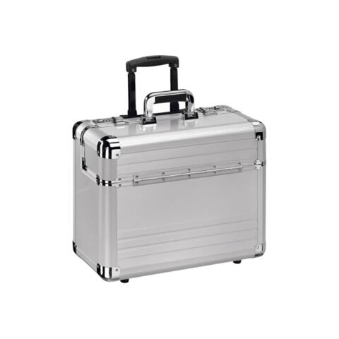 Pilotenkoffer Aluminium Trolley Zilver
