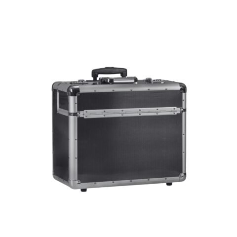 Pilotenkoffer Aluminium Trolley Zwart